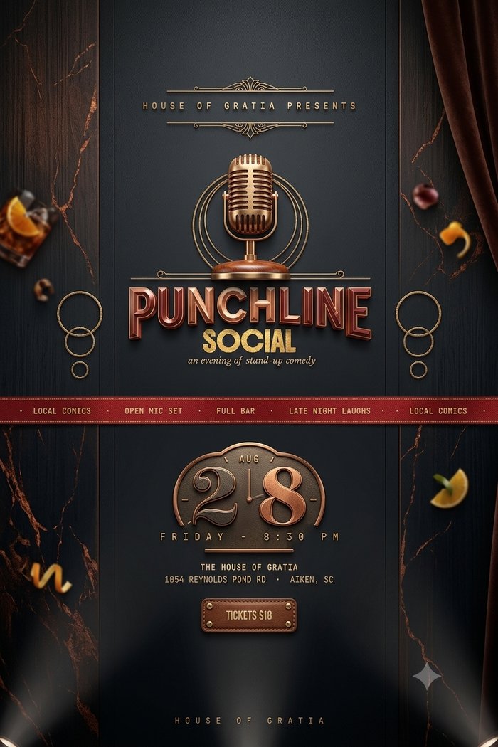 Punchline Social — an evening of stand-up comedy, Aug 8